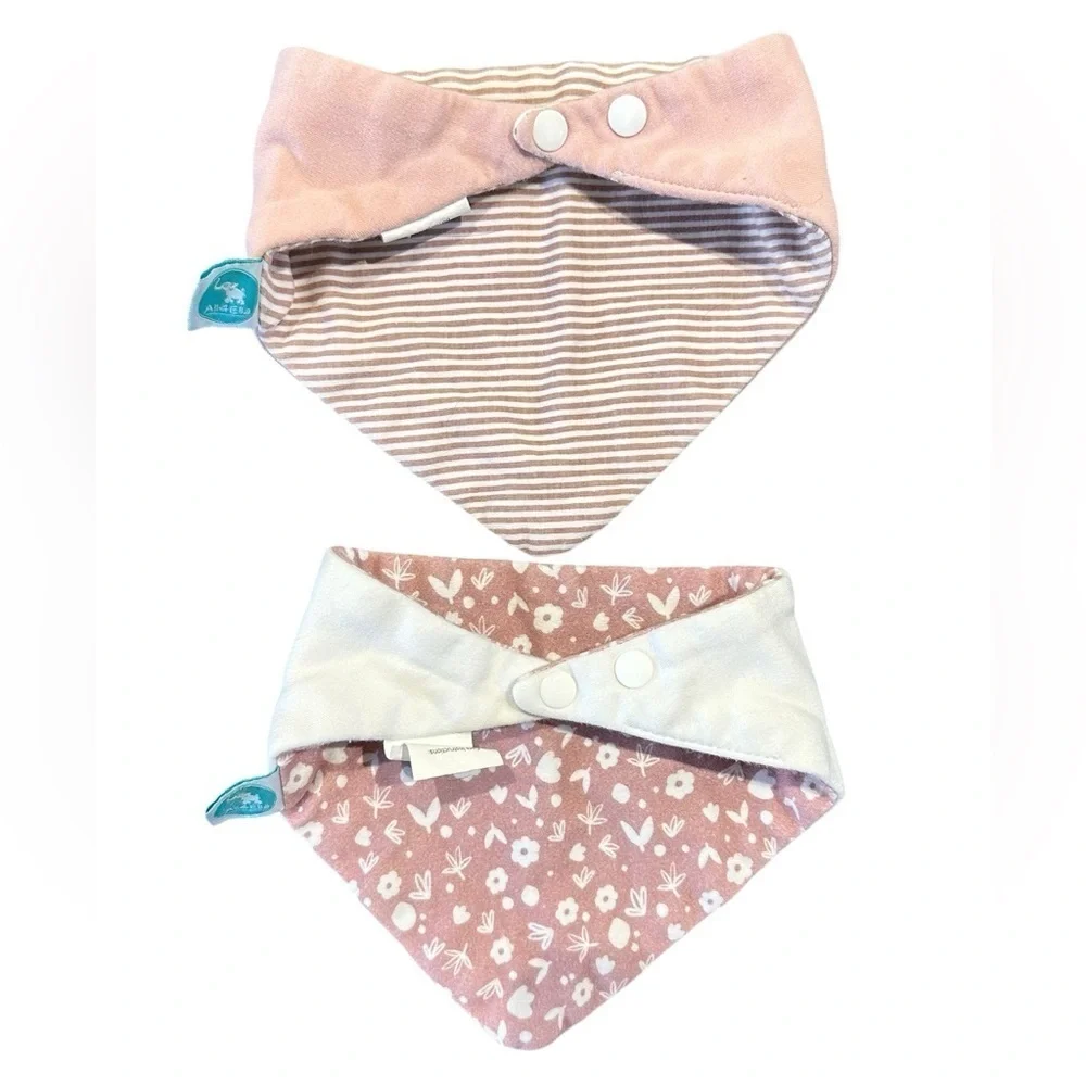 Baby Bibs Reversible Snap Closure Set of 2 NWOT